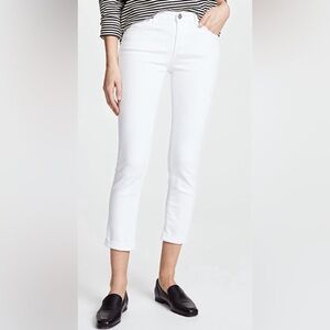 AG Adriano Anthropologie Stevie Roll-Up White Denim Ankle Jeans Straight 26